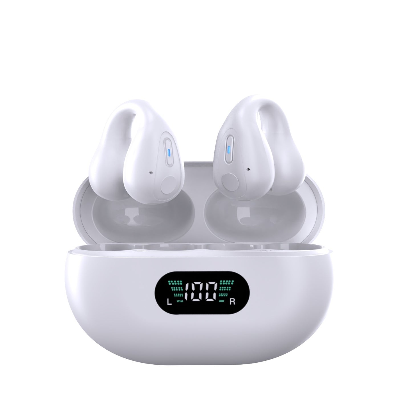 Clip-on wireless Bluetooth headset - white 