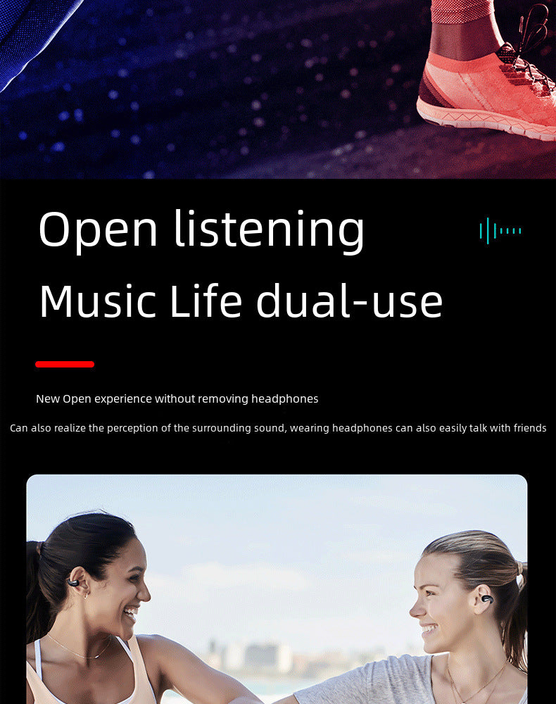 Bone conduction wireless Bluetooth headset - open ear design 