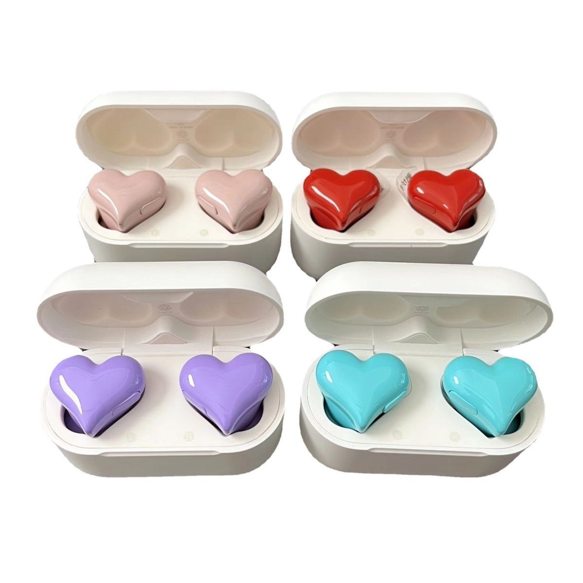 Heart-shaped wireless Bluetooth earphones - color options