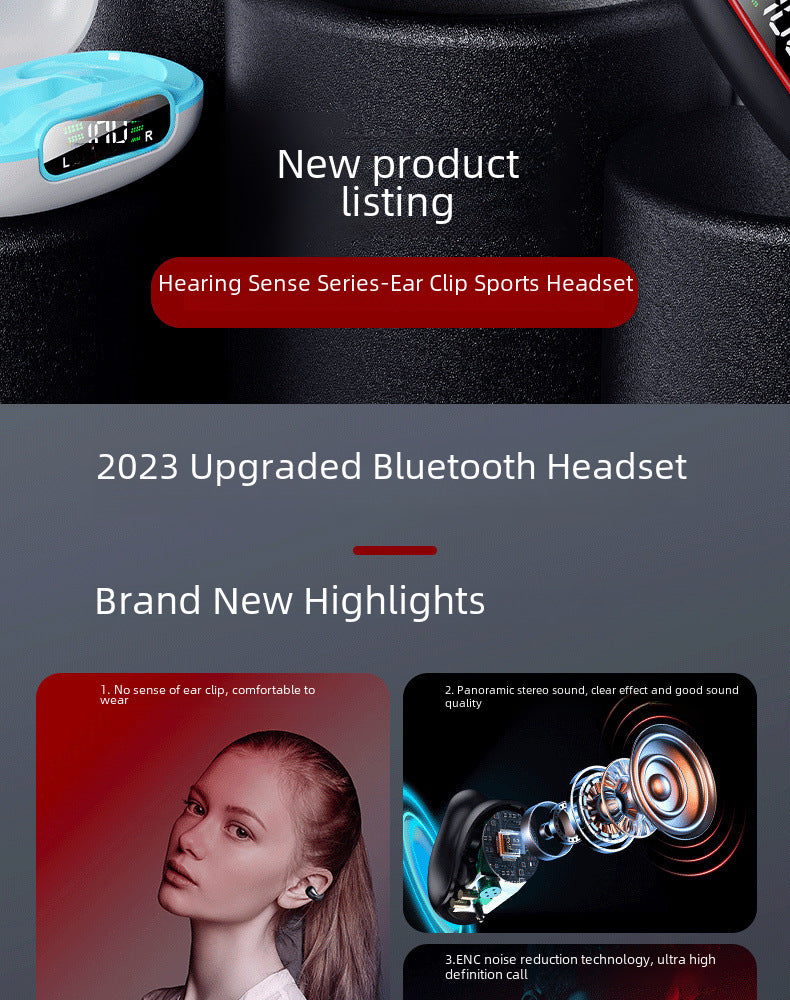 Bone conduction wireless Bluetooth headset - Bluetooth and noise reduction