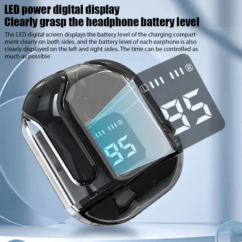 True wireless TWS earbuds - LED power digital display on cover