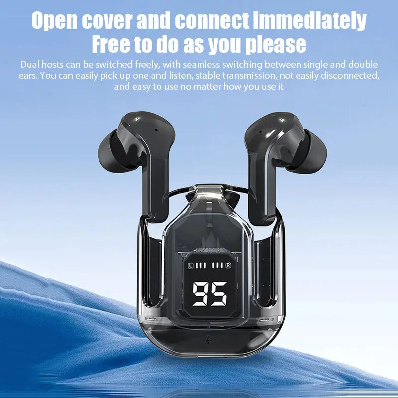 True wireless TWS earbuds - open cover and connect immediately